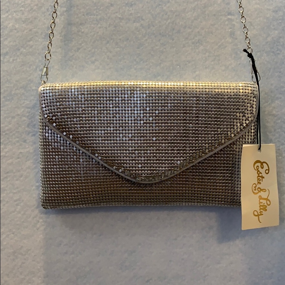 Silver Chain Crossbody Clutch